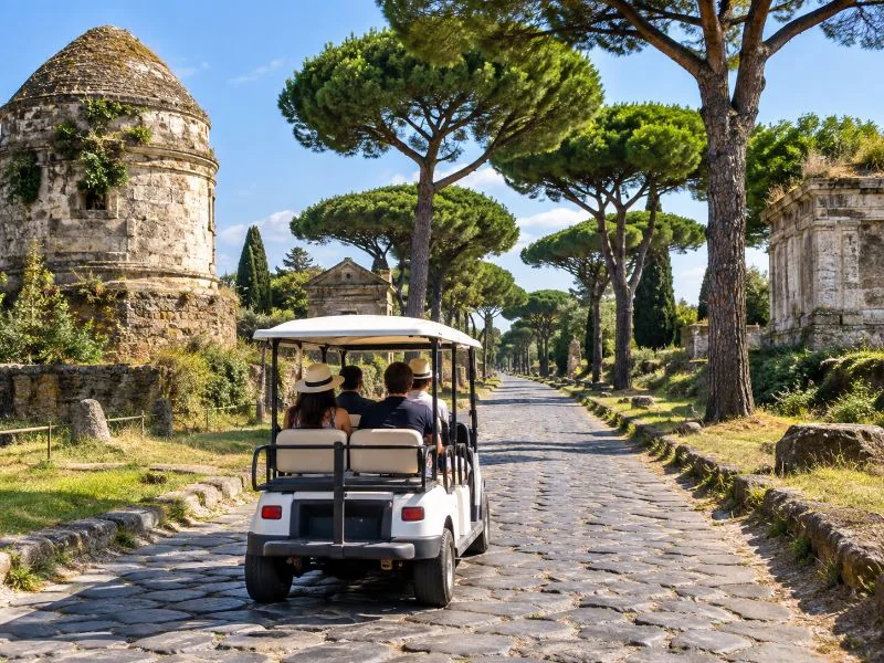 Appian Way by golf cart with catacomb