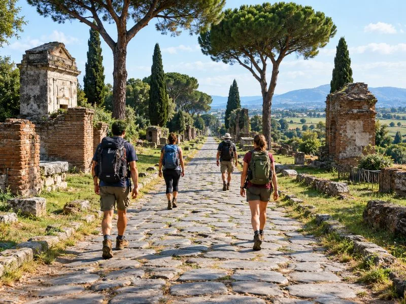 17 km trekking along the Appian Way